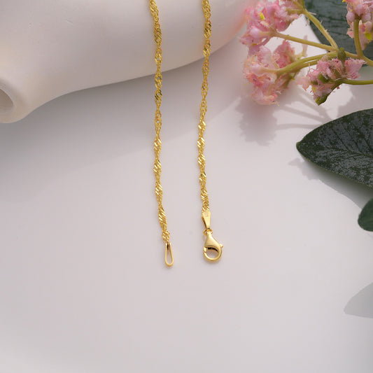 Dainty Gold-Plated Brass Chain Necklace: Twist Rope, Paperclip, Snake & More