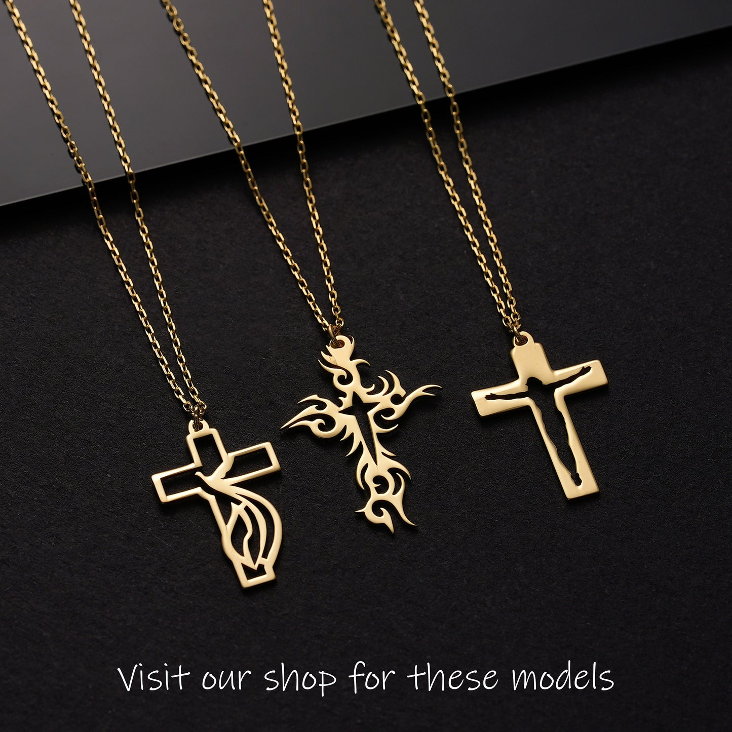 Personalized Double Cross Necklace: Sterling Silver Christian Jewelry
