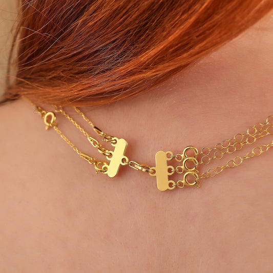 Gold-Plated Brass Necklace Detangler: Brass Layered Clasp