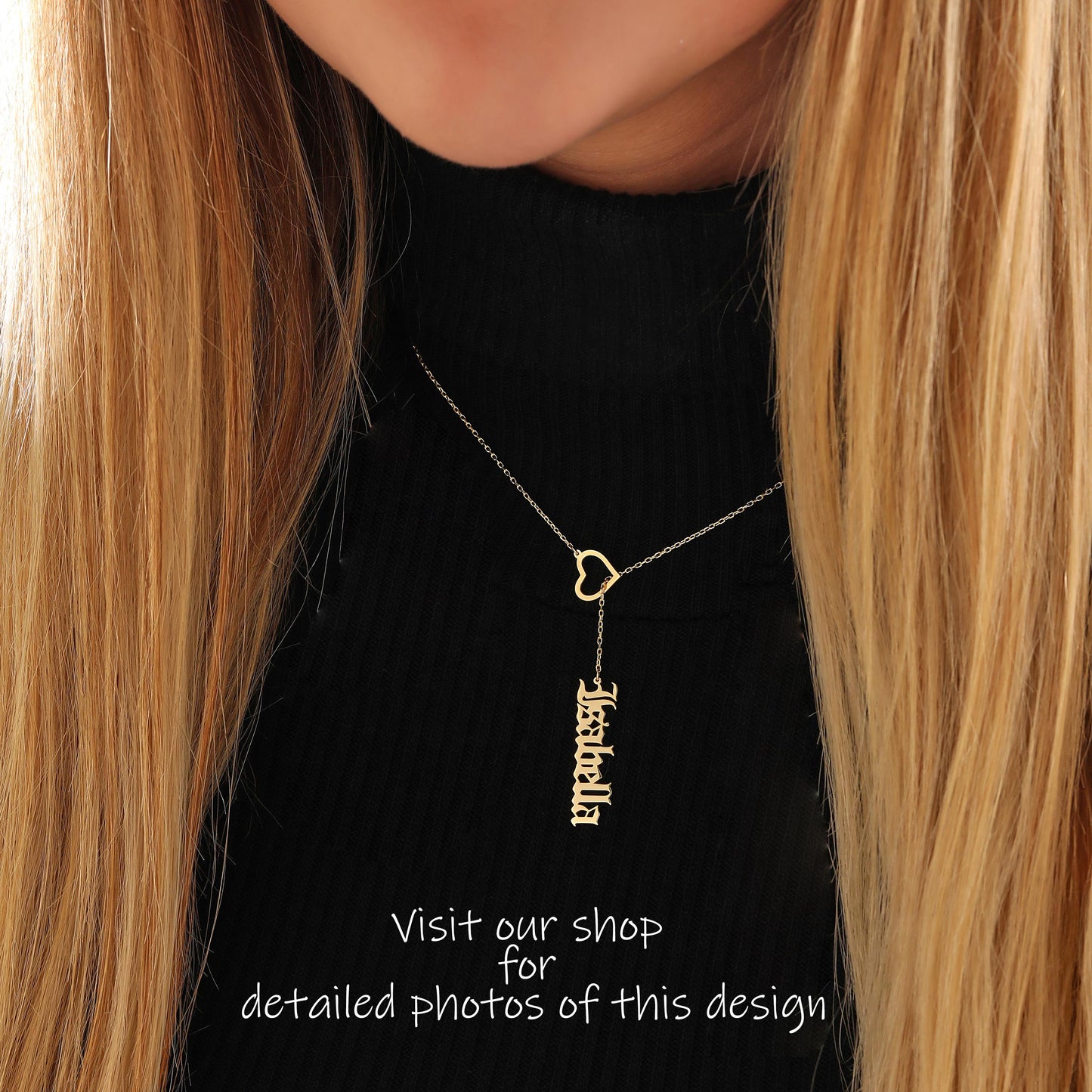 Personalized Christmas Name Necklace – Sterling Silver, Gold, Rose Gold