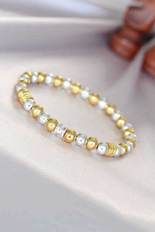 Hematite Silver Gold Color Natural Stone Men's Bracelet