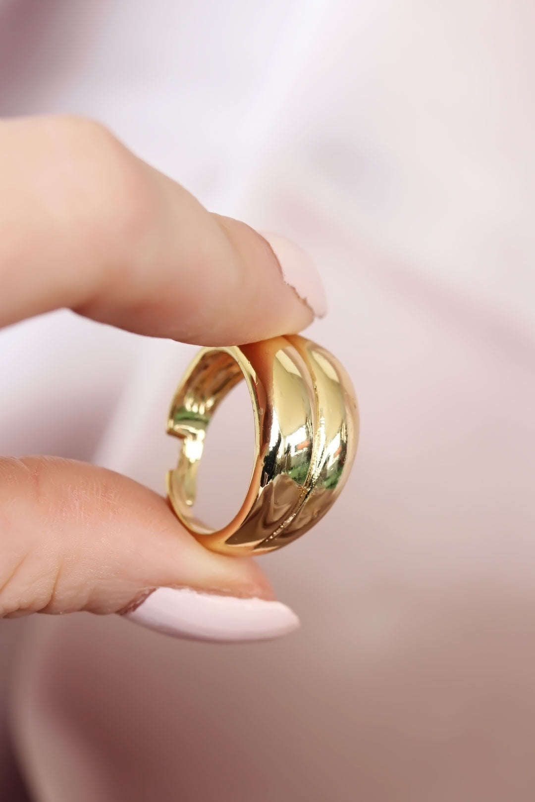 Metal Gold Color Adjustable Women's Ring