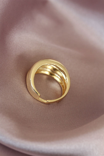 Metal Gold Color Adjustable Women's Ring