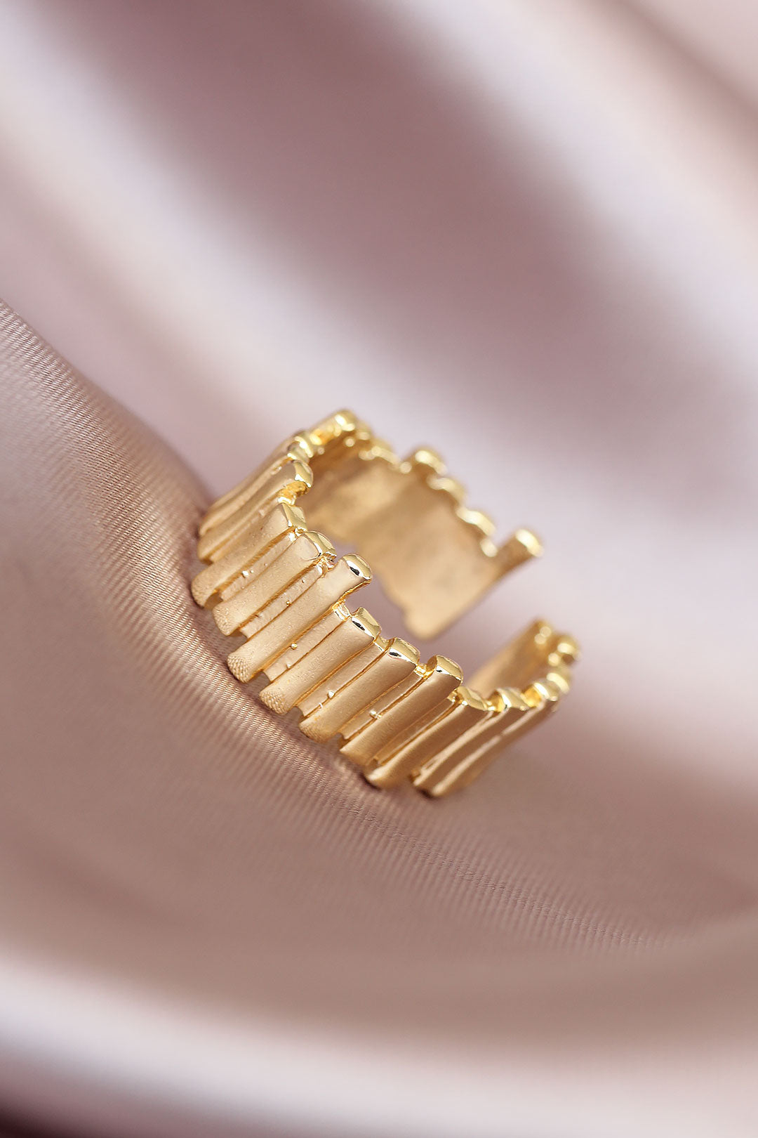 Gold Color Metal Adjustable Women's Ring