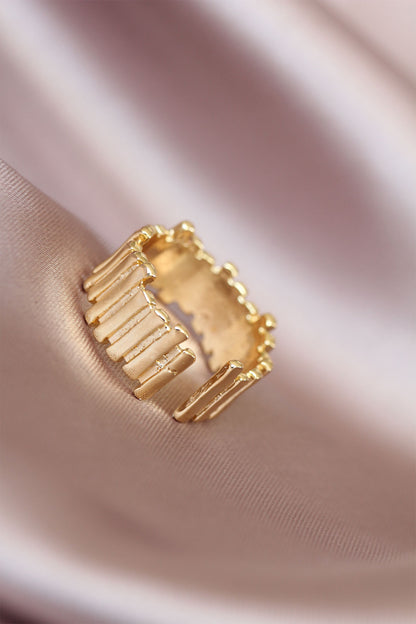Gold Color Metal Adjustable Women's Ring