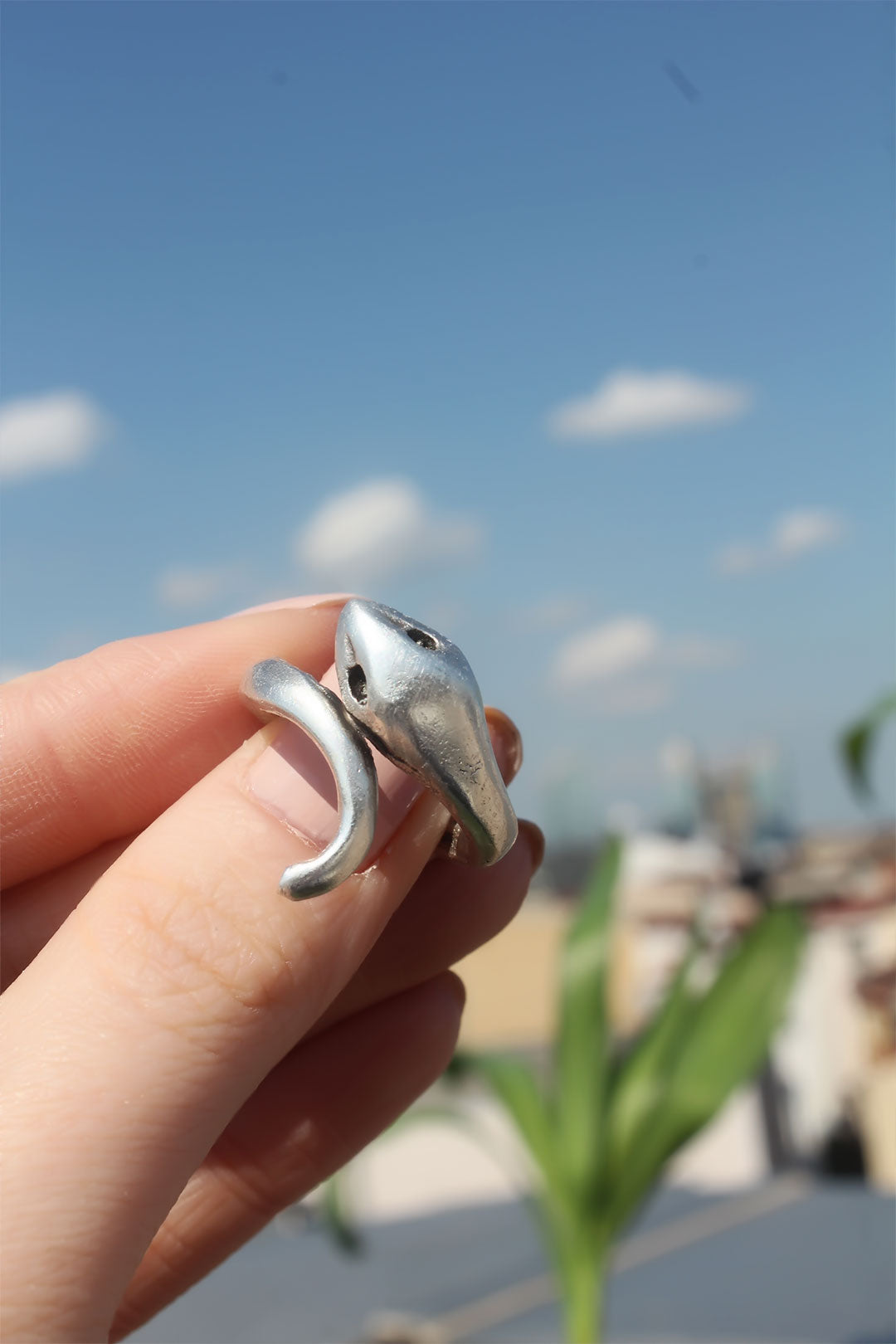 Metal Snake Figured Adjustable Antique Ring