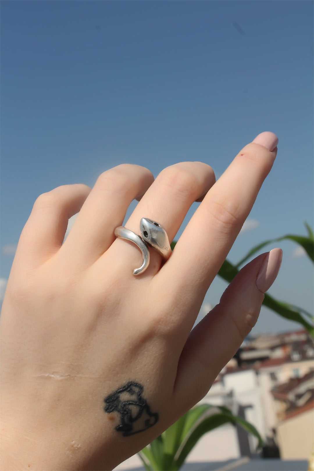 Metal Snake Figured Adjustable Antique Ring