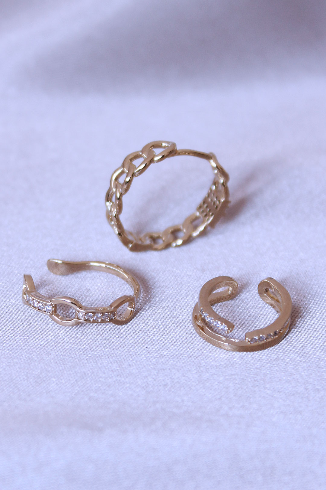 Zircon Stone Chain Model Earring Set