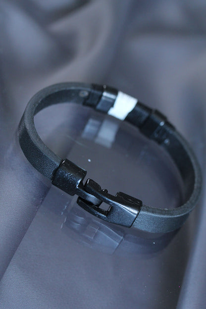 Black and White Leather Bracelet