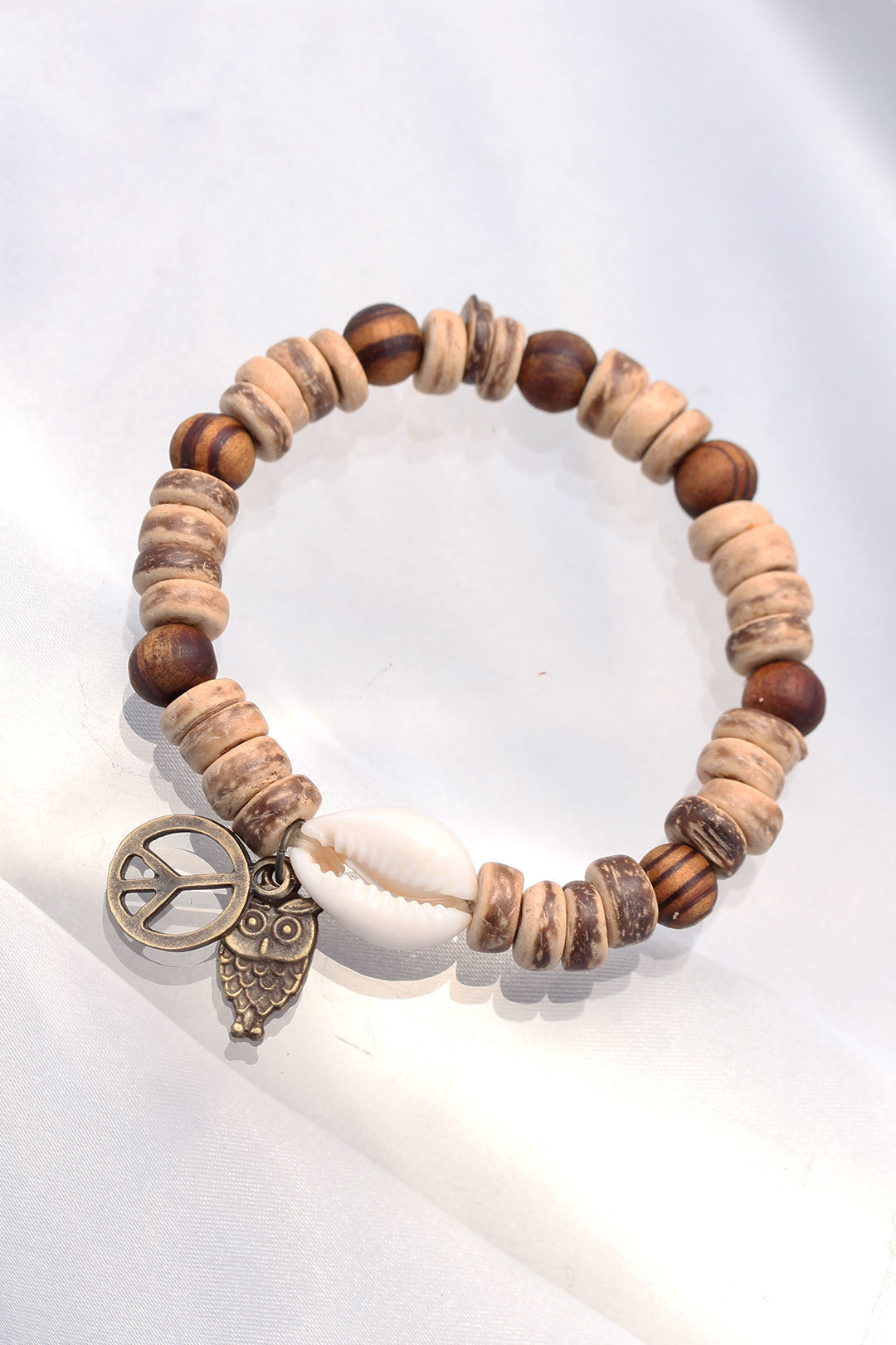 Baykuş Aksesuarlı Coconut ve Bambu Erkek Bileklik