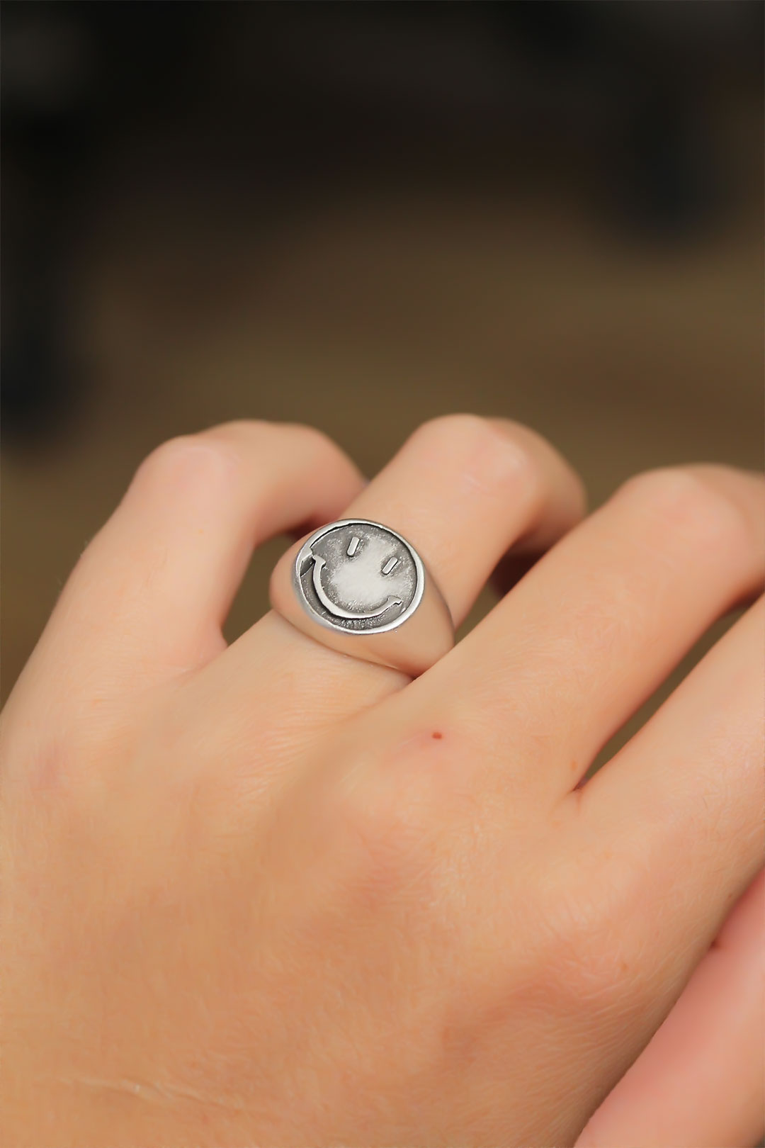 Authentic Emoji Design Adjustable Women's Ring