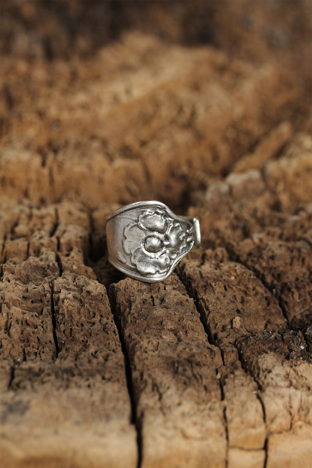 Authentic Flower Design Adjustable Women's Ring