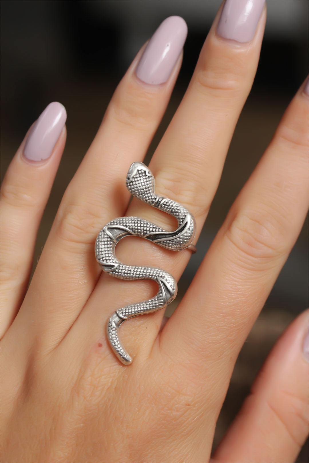 Authentic Snake Design Adjustable Women's Ring