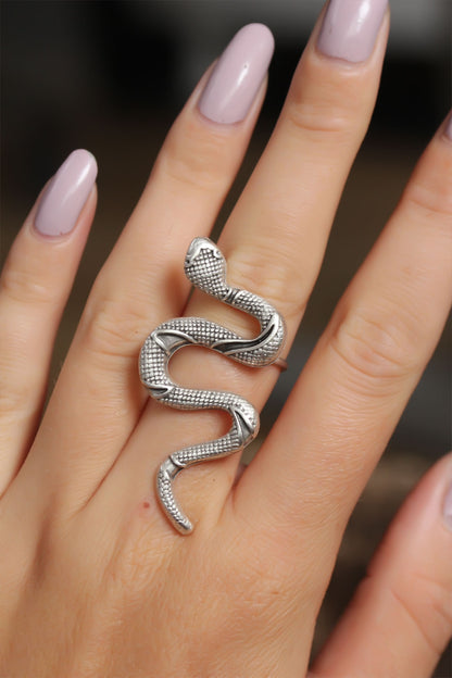 Authentic Snake Design Adjustable Women's Ring