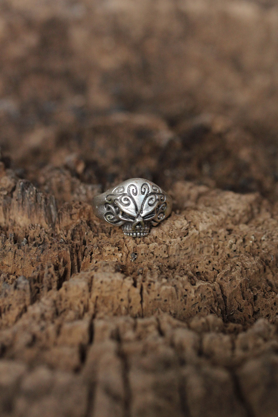 Adjustable Motif Skull Design Men's Ring