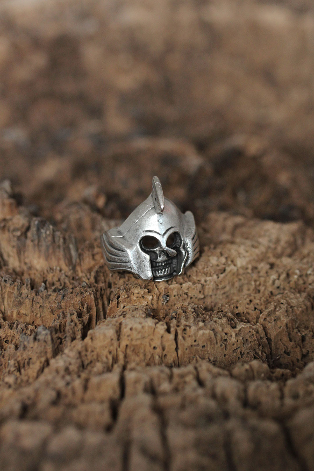 Adjustable Helmeted Skull Design Men's Ring