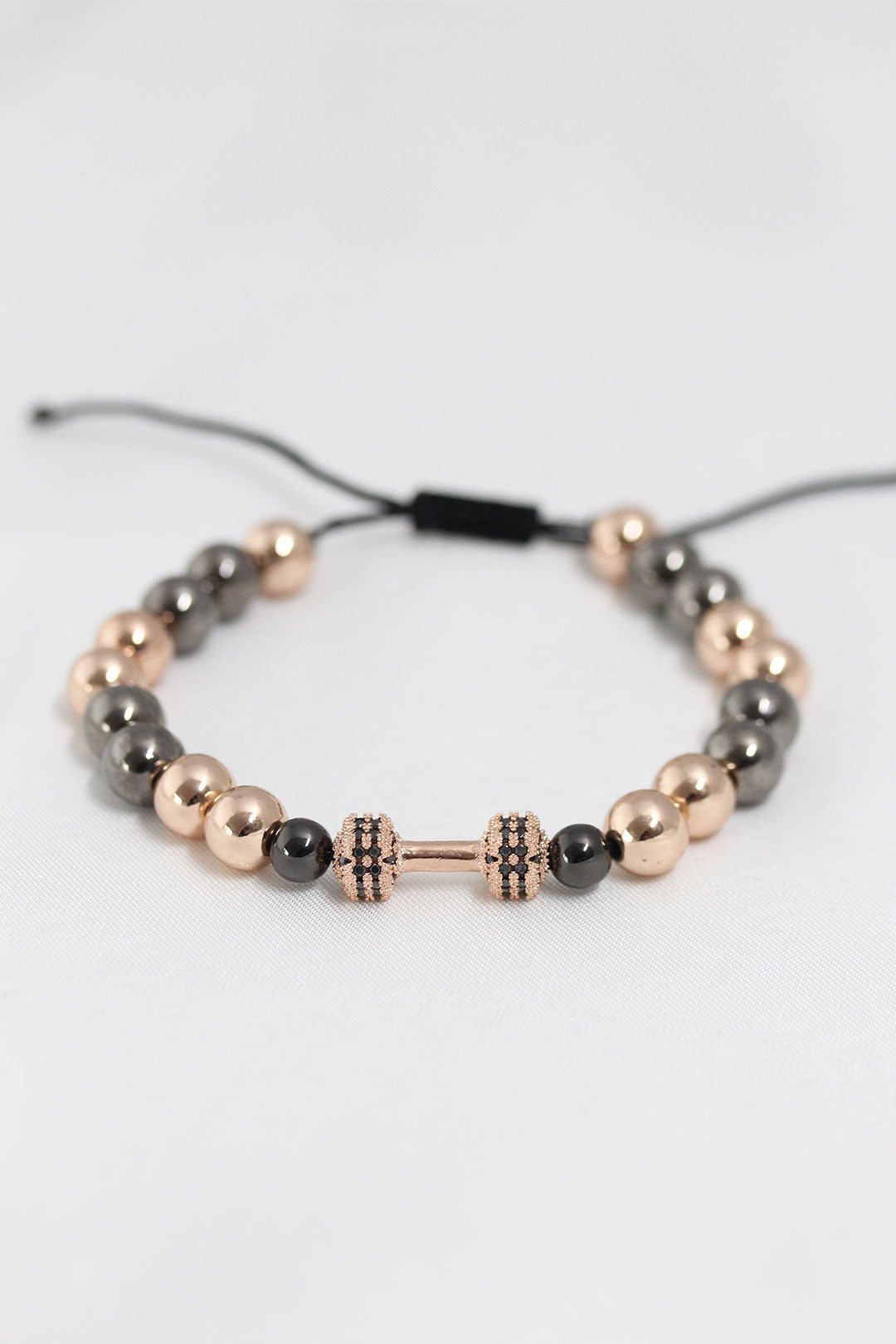 Silver Rose Color Steel Zircon Object Elevator Bracelet