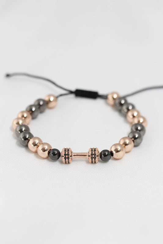 Silver Rose Renk Çelik Zirkon Objeli Asansörlü Bileklik