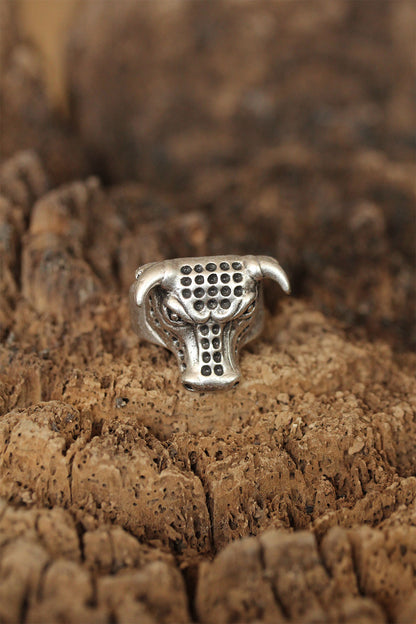 Adjustable Bull Model Men's Ring