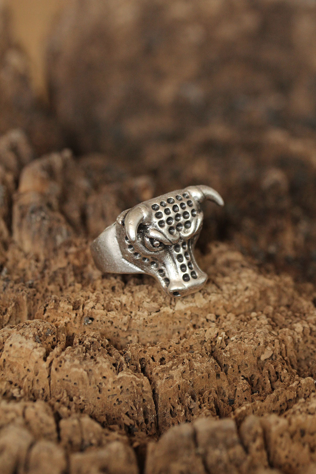 Adjustable Bull Model Men's Ring