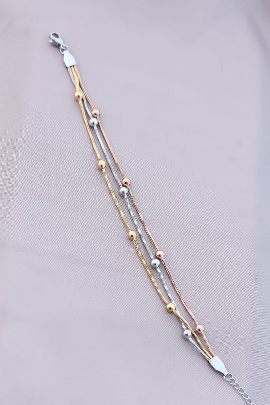 316L Tarnish-Resistant Steel Silver Color Ball Chain Women's Bracelet