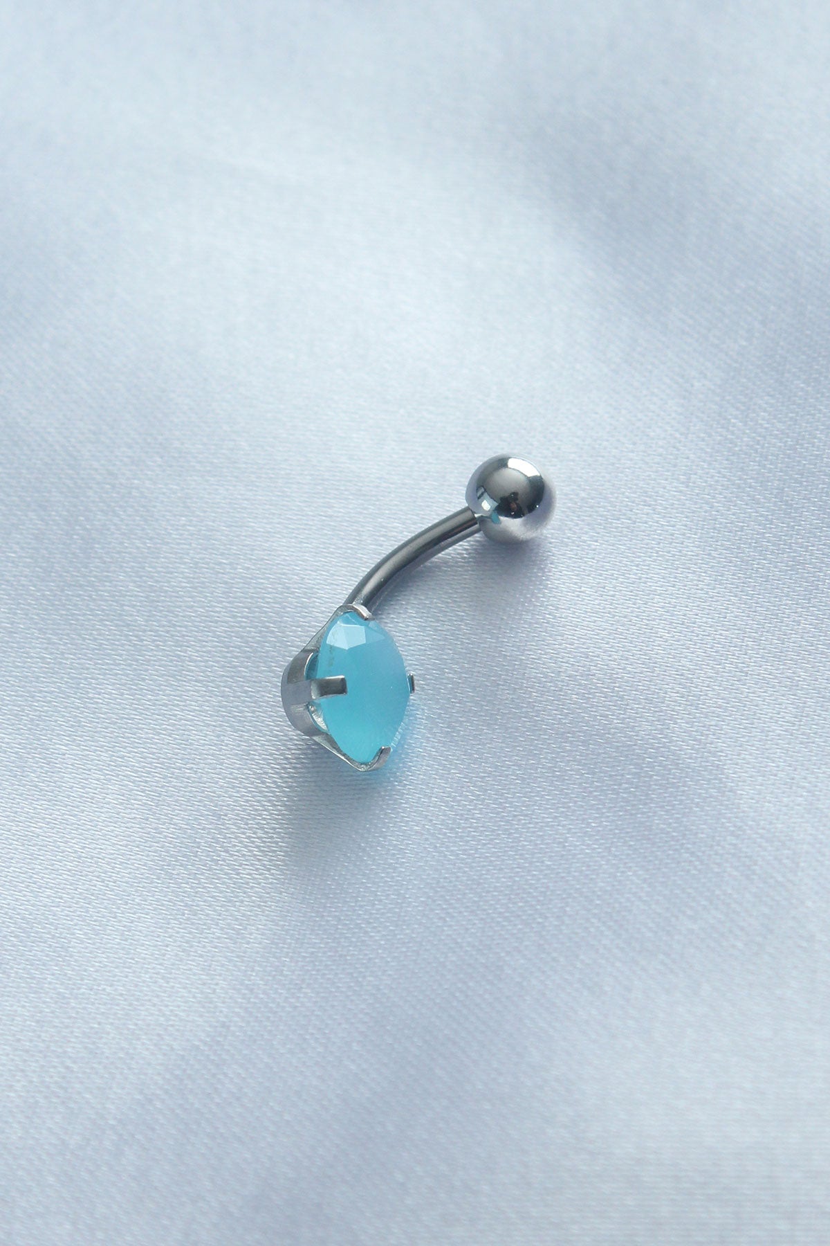 316L Surgical Steel Blue Stone Belly Piercing
