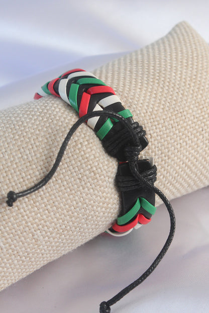Mixed Color Rope Leather Men's Bracelet