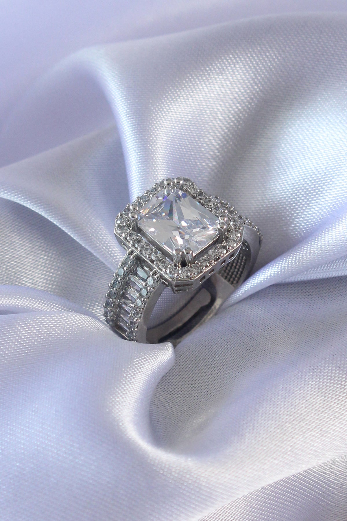 Silver Color Zircon Stone Women's Ring