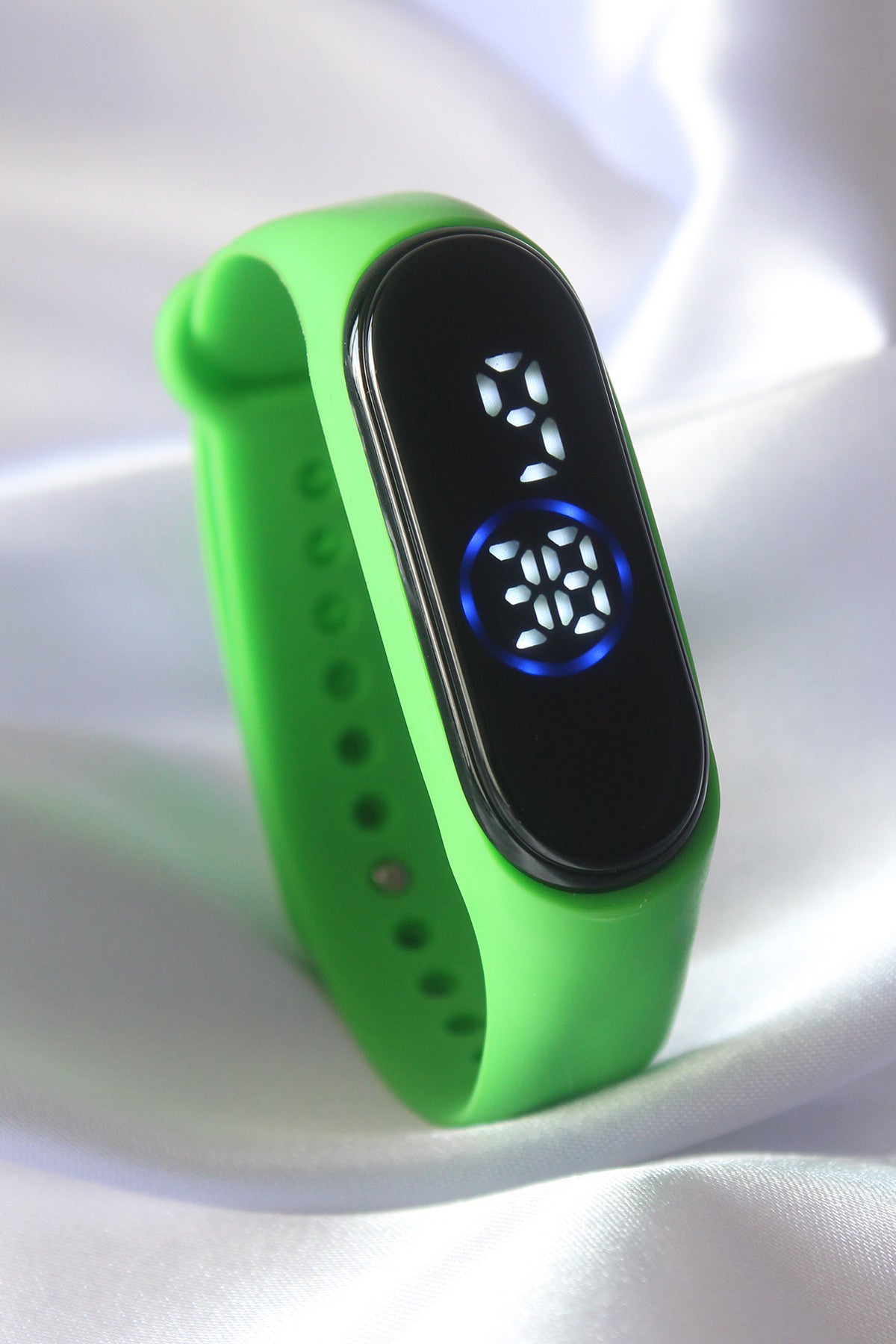 Green Color Silicone Digital Touch LED Clock