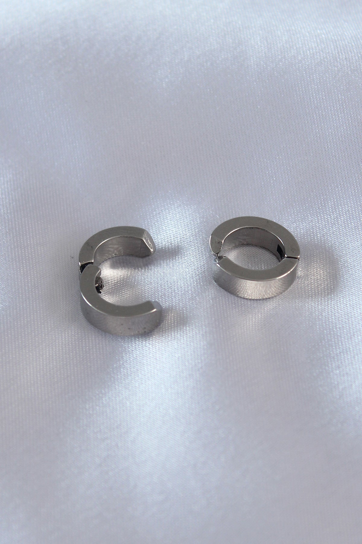 316L Steel Silver Color Compression Men's Earrings