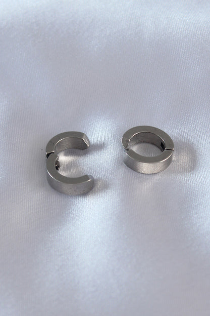 316L Steel Silver Color Compression Men's Earrings