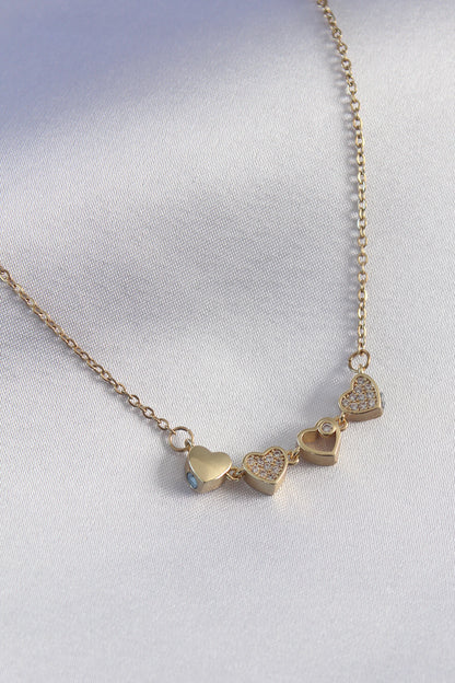 316L Steel Gold Color Openable Clover Model Zircon Stone Women's Necklace