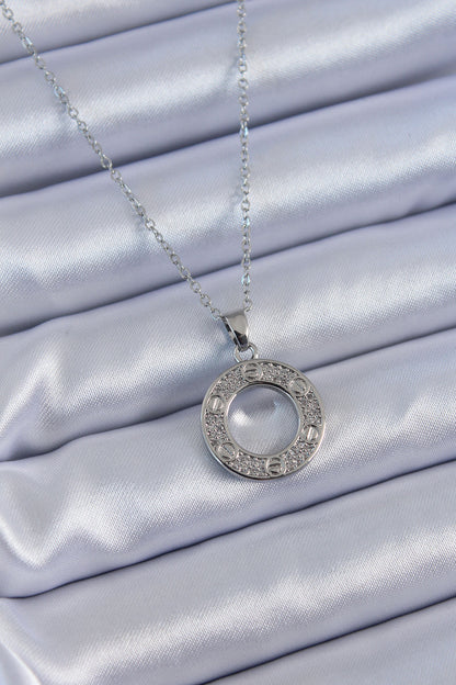 316L Steel Silver Color Zircon Stone Model Women's Necklace