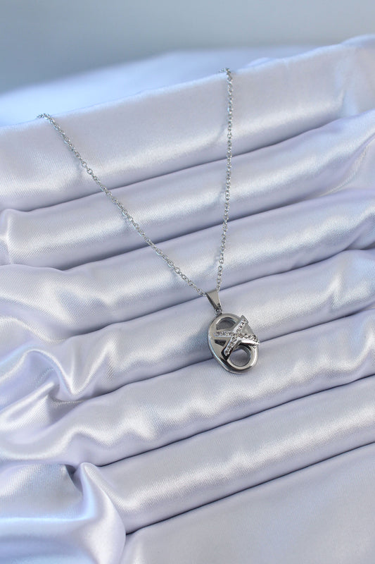 316L Steel Silver Color Zircon Stone Women's Necklace
