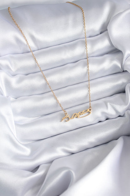 316L Steel Chain Gold Color Atatürk Signature Model Women's Necklace
