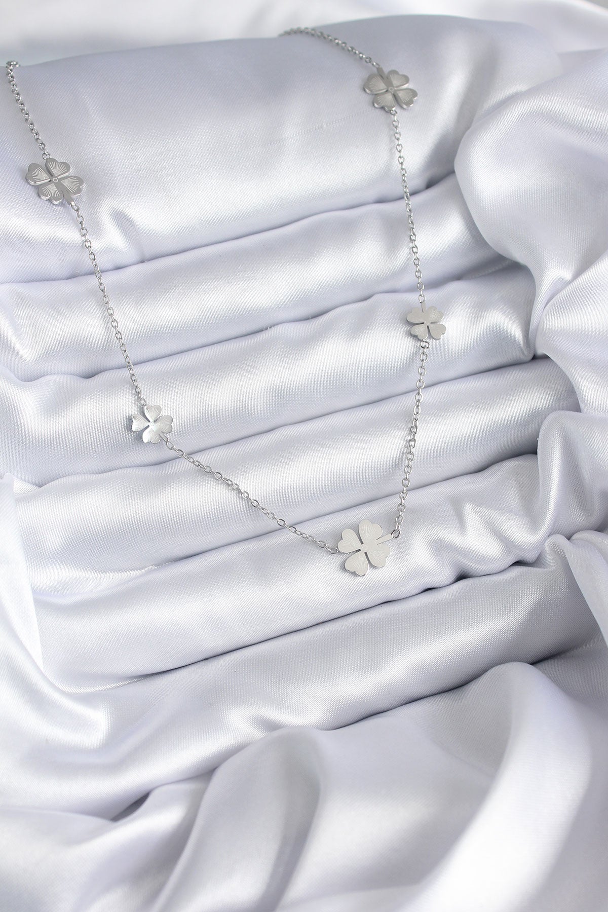 316L Steel Chain Silver Color Clover Model Women's Necklace