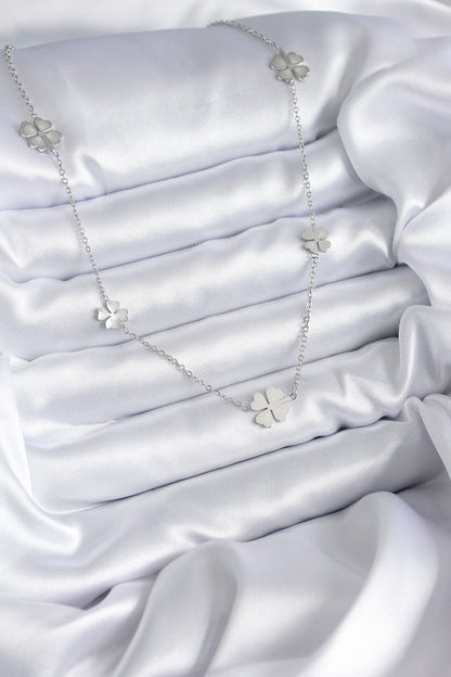 316L Steel Chain Silver Color Clover Model Women's Necklace