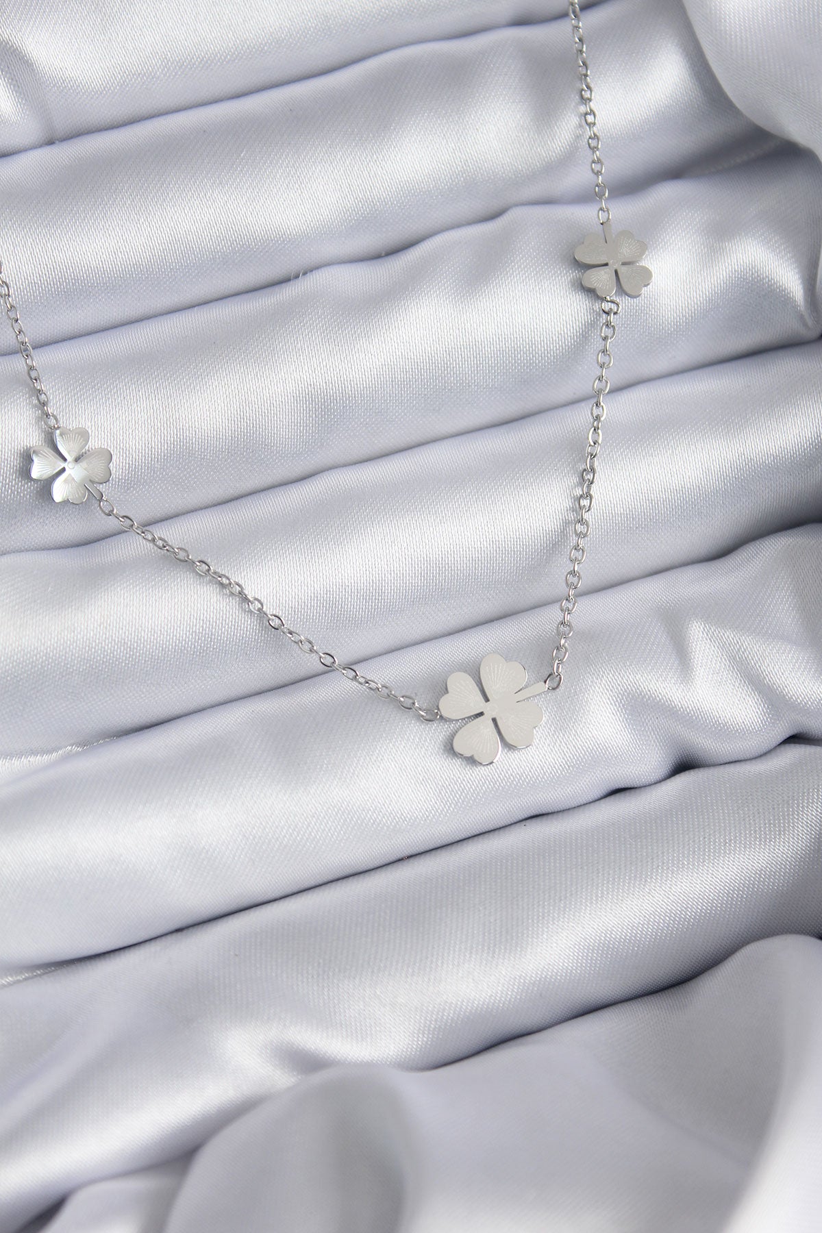 316L Steel Chain Silver Color Clover Model Women's Necklace