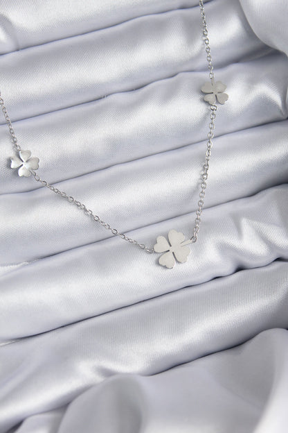 316L Steel Chain Silver Color Clover Model Women's Necklace