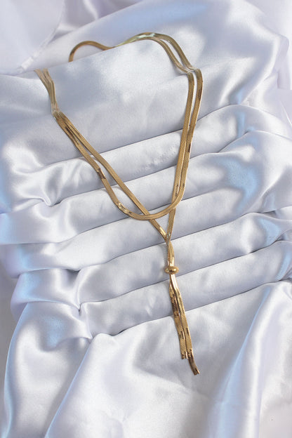 316L Steel Gold Color 2-Piece Italian Chain Elevator Model Pendant Detail Women's Necklace