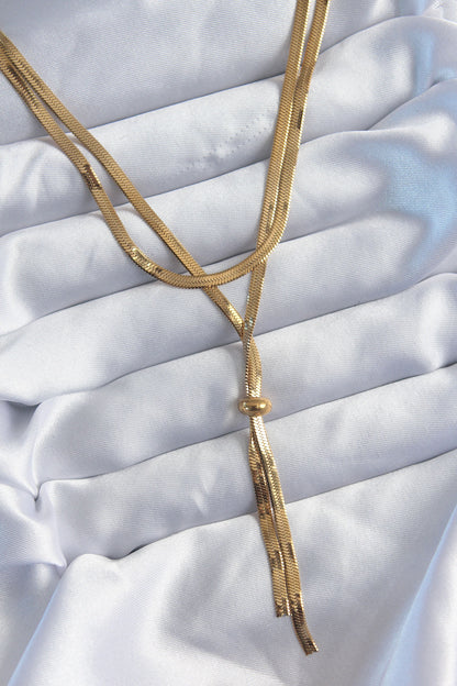 316L Steel Gold Color 2-Piece Italian Chain Elevator Model Pendant Detail Women's Necklace