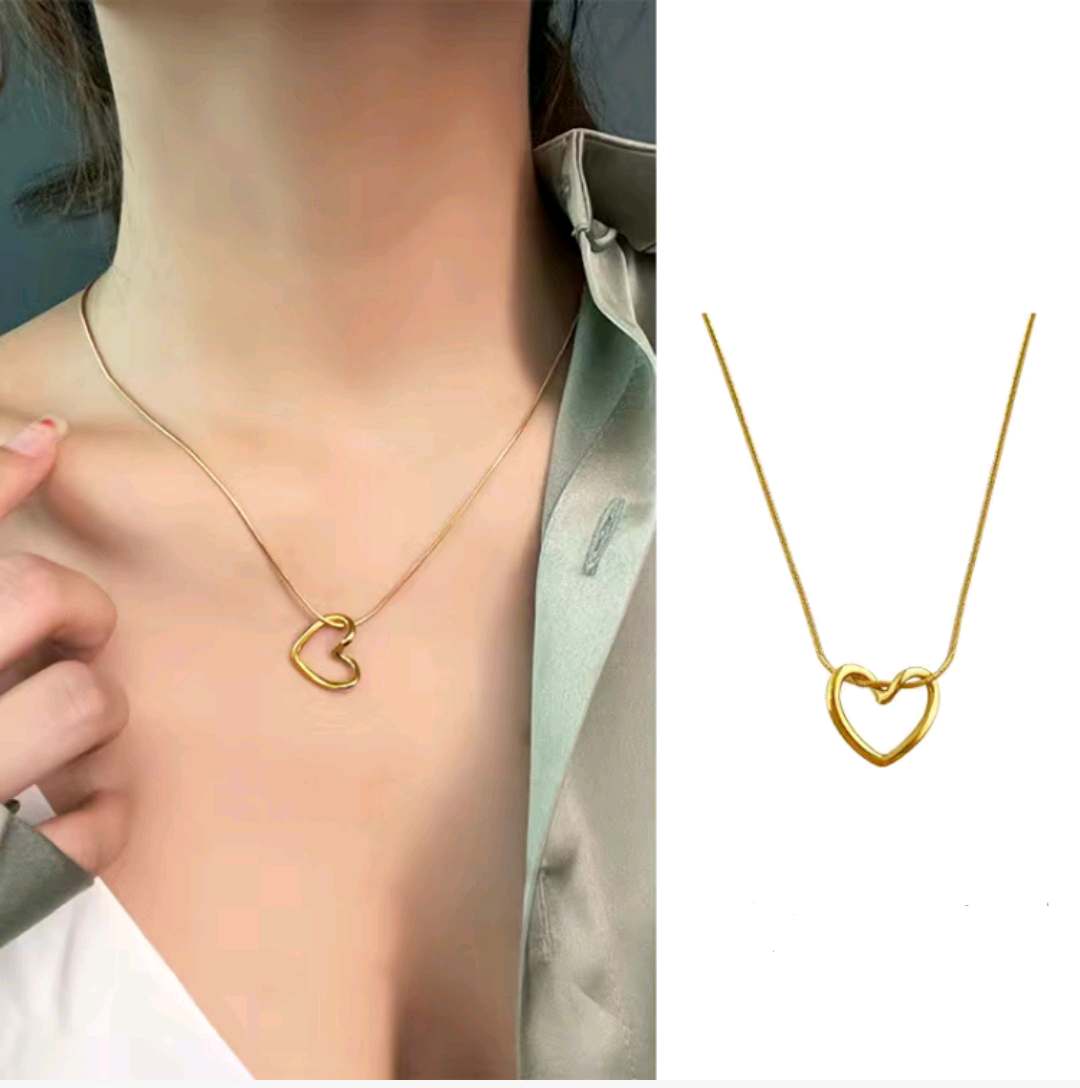 316L Steel Chain Gold Color Heart Model Women's Necklace