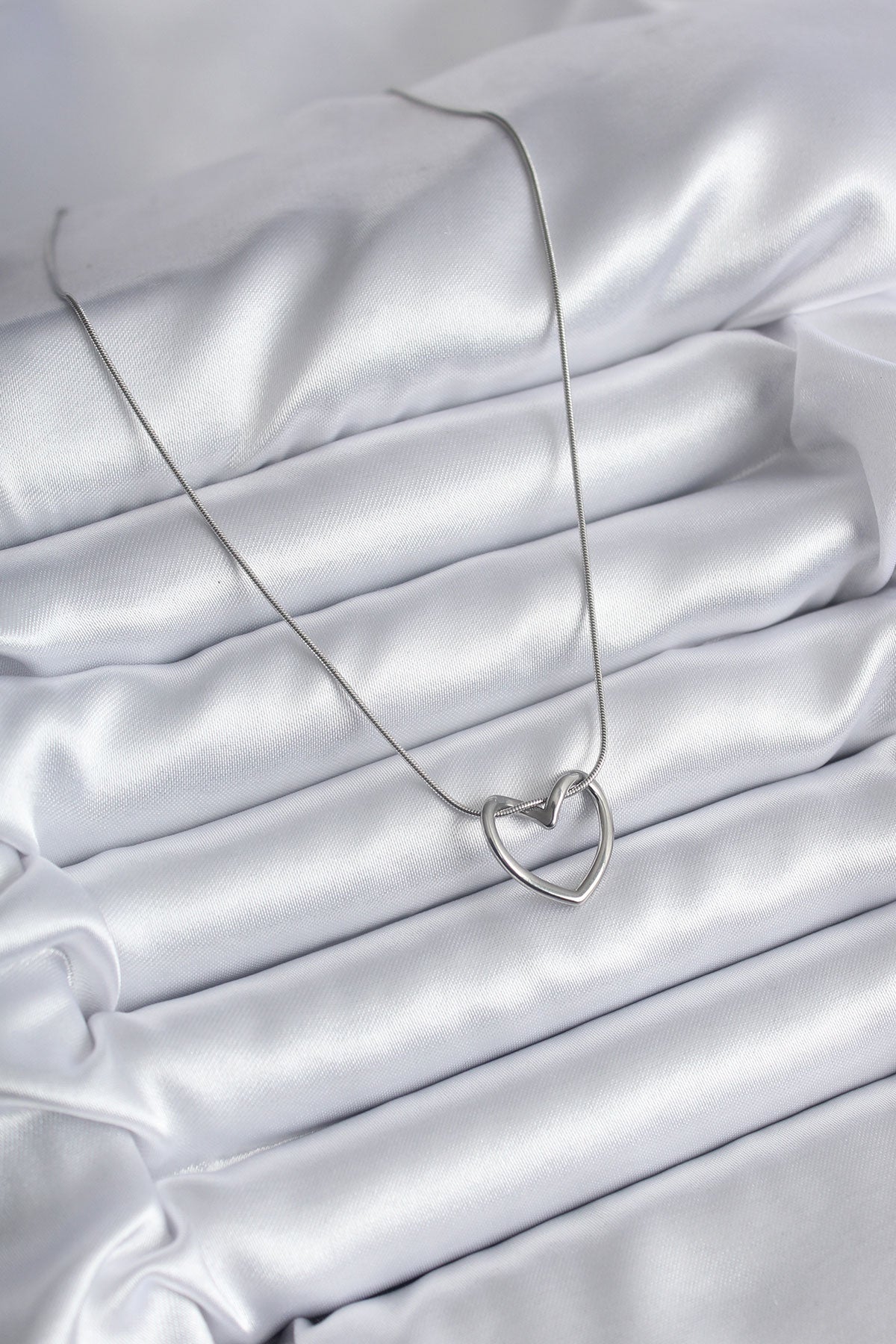 316L Steel Silver Color Heart Model Women's Necklace