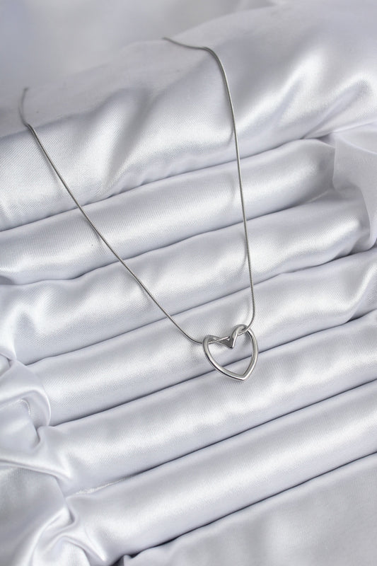 316L Steel Silver Color Heart Model Women's Necklace
