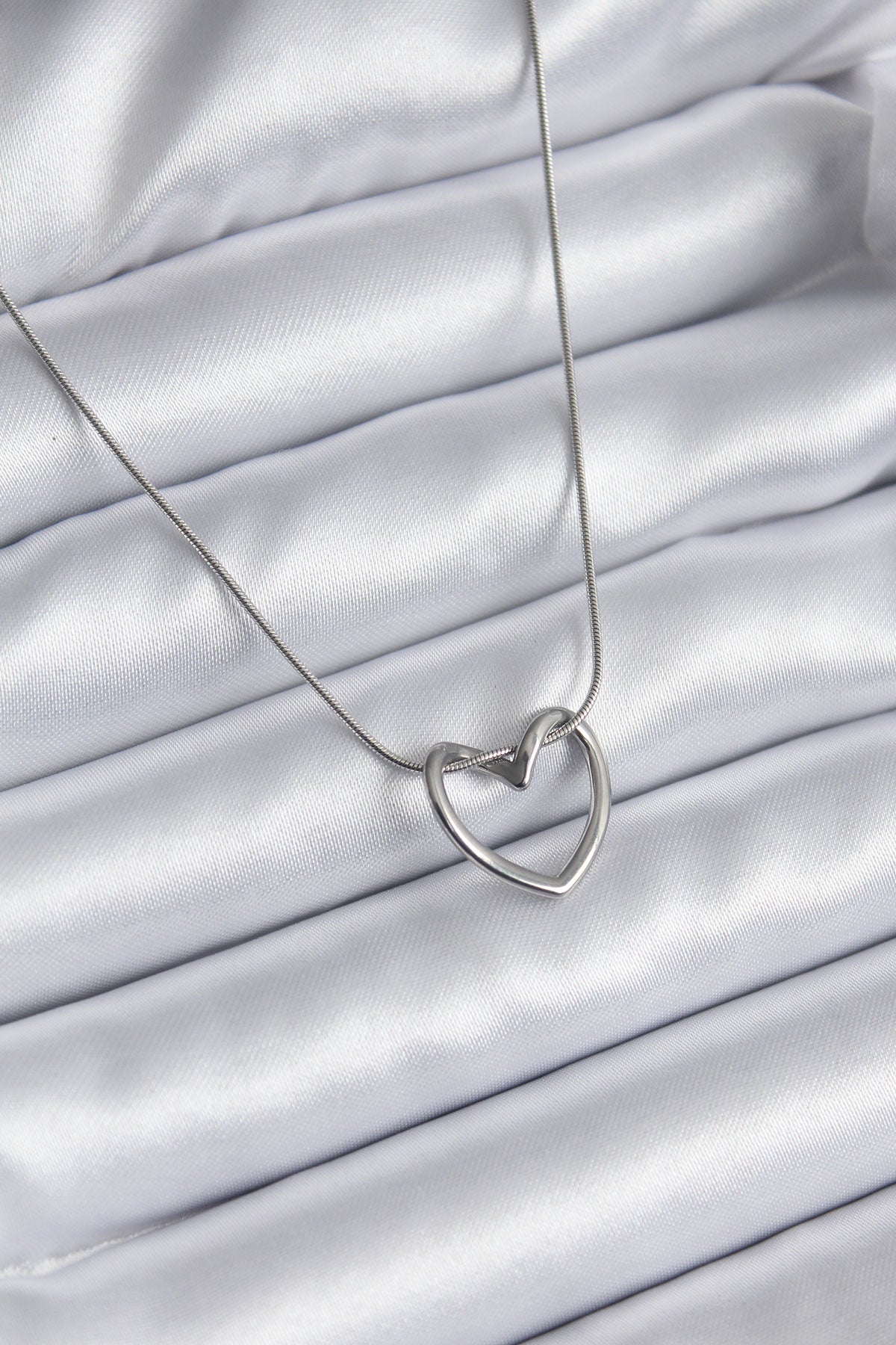 316L Steel Silver Color Heart Model Women's Necklace