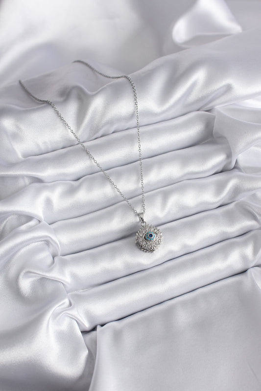 316L Steel Gold Color Zircon Stone Eye Model Women's Necklace