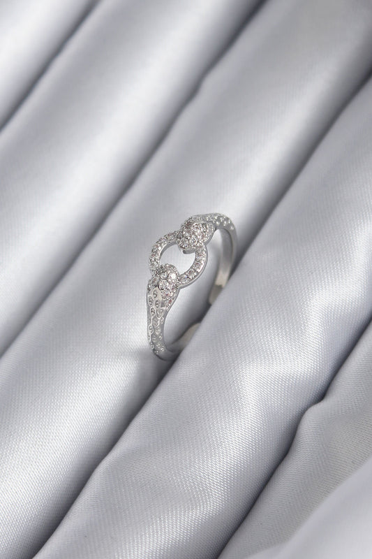 Brass Silver Color Zircon Stone Snake Model Women's Ring