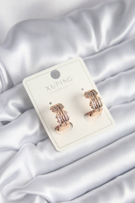 Xuping Model Zircon Stone Hoop Women's Earrings