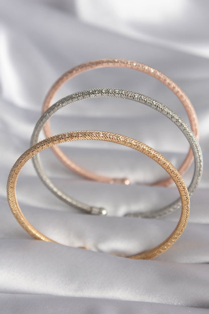 Brass Mix Color Wicker Model Zircon Stone Detail Women's Bracelet Set