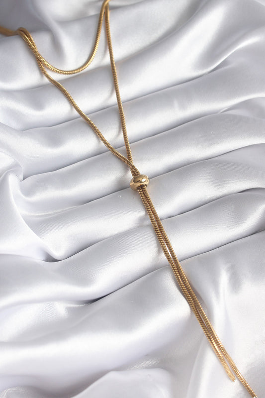 316L Steel Gold Color Tube Chain Elevator Model Women's Necklace